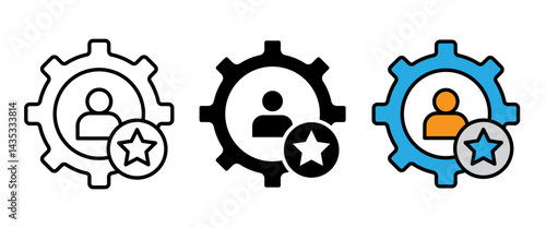 Skills icon Vector icon isolated on white background. stroke filled and colored icon.