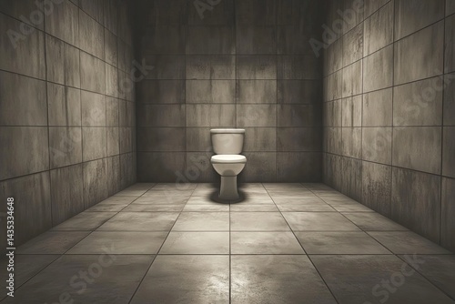 A dark, claustrophobic bathroom with a single toilet