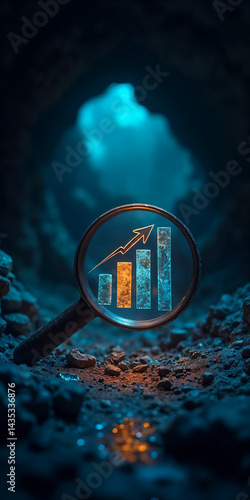 growth concept with magnifying glass