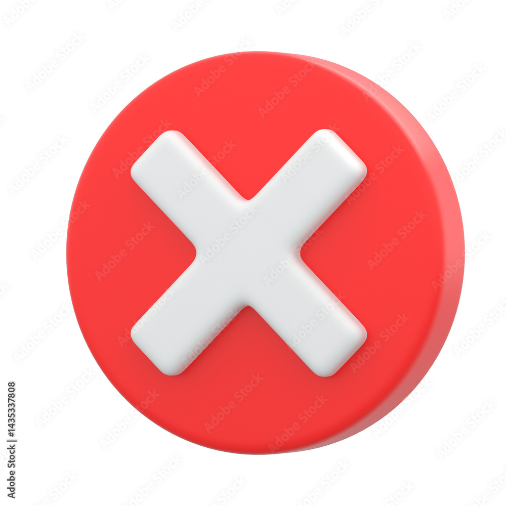 Obraz premium Red cross 3d icon illustration