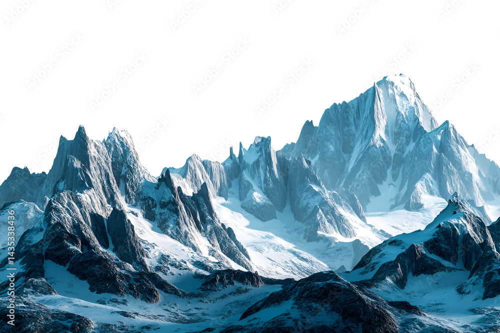 Obraz premium Majestic Snowy Mountain Range Winter Wonderland Serene Peaks Glacial Beauty