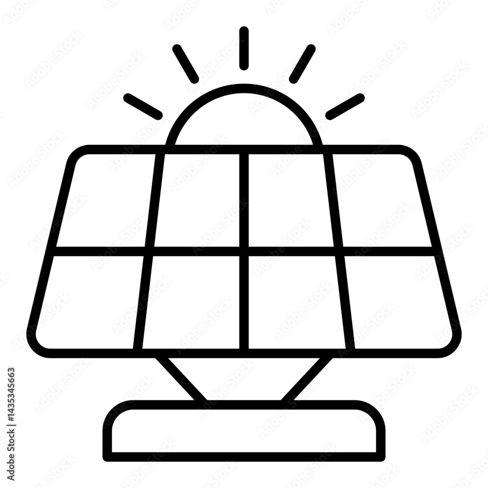 Solar Panel Outline Icon Vector Illustration Solar Panel Outline Icon Vector Illustration