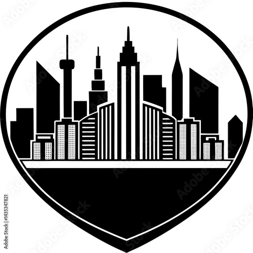 Dynamic Las Vegas City Skyline Vector - Illuminate Your Design Projects on a white background