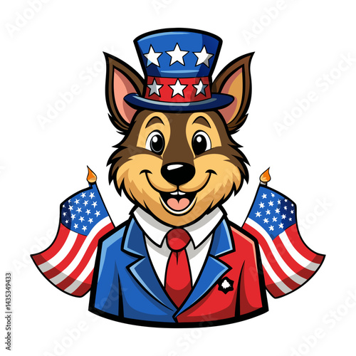 4th of july dog vector