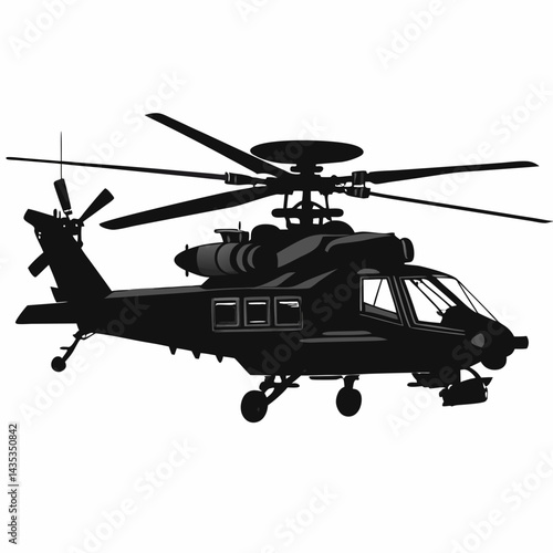 military helicopter vector silhouette