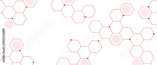 Vector hexagons pattern. Abstract geometric red texture background red hexagon 3D background texture.