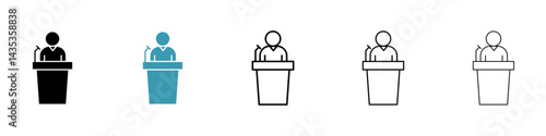 Public speaker vector icon logo or illustration