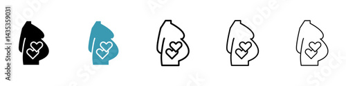 Pregnancy care vector icon logo or illustration