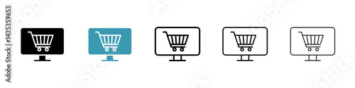 Online shopping vector icon logo or illustration