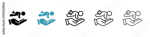 Neonatologist vector icon logo or illustration