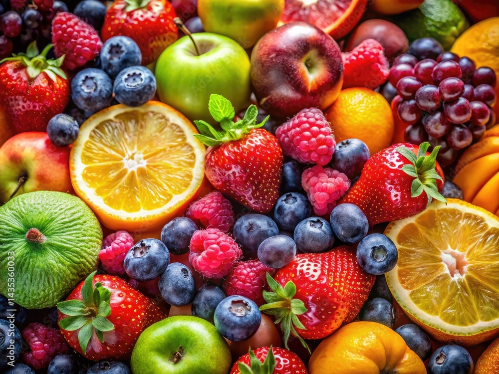 Obraz premium Close Up Clean Fruit Photography: Vibrant Still Life Images of Fresh Produce