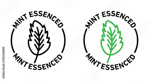 Mint essenced vector icon logo or illustration