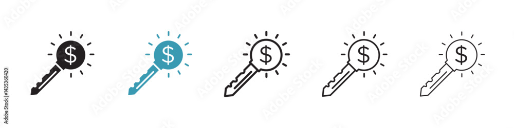 Key to success vector icon logo or illustration Key to success vector icon logo or illustration