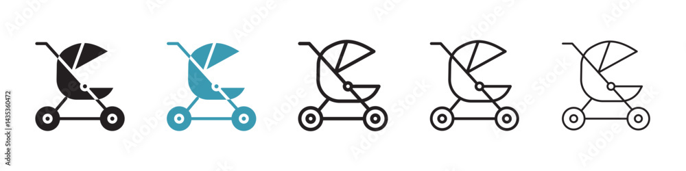 Jogging stroller vector icon logo or illustration Jogging stroller vector icon logo or illustration