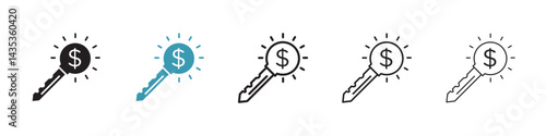 Key to success vector icon logo or illustration