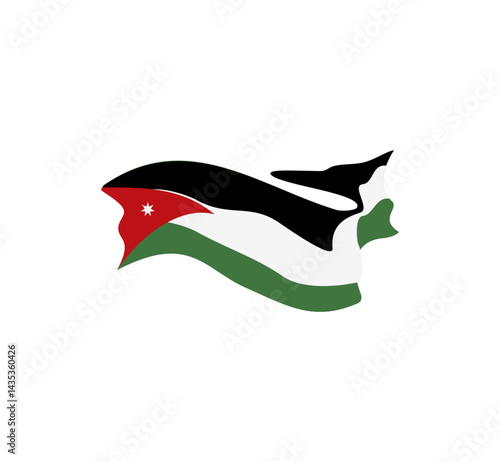Jordan flag, vector illustration on white background