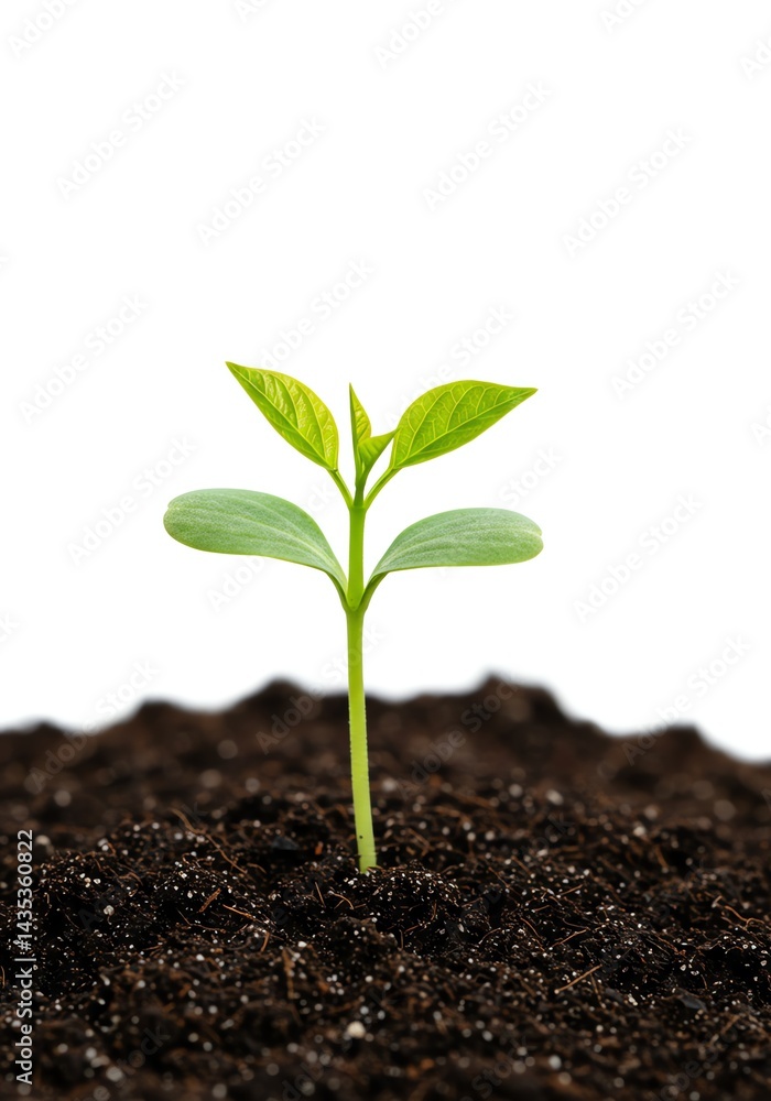 Fototapeta premium Sprout Growing in Soil Fresh Green Plant Emerging