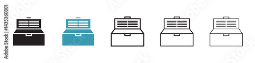 Horizontal shop refrigerator vector icon logo or illustration
