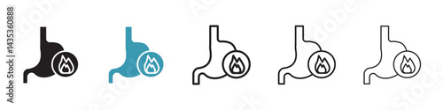 Heartburn vector icon logo or illustration