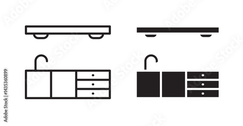 kitchen Cabinet icons. Vector isolated elements concept