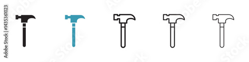 Hammer vector icon logo or illustration