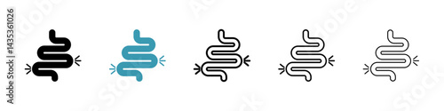 Gut constipation vector icon logo or illustration