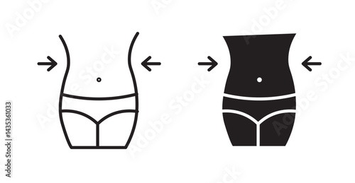Women waist icons. Vector isolated elements concept