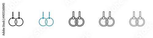 Gymnastic rings vector icon logo or illustration