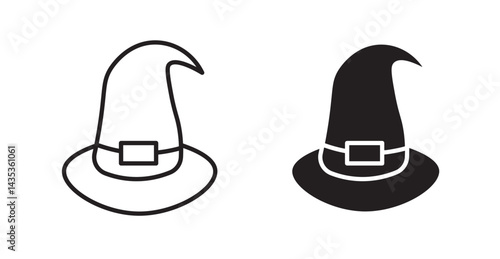 Witch hat icons. Vector isolated elements concept