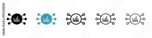 Gathering information vector icon logo or illustration