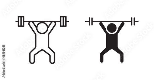 Weightlifter icons. Vector isolated elements concept