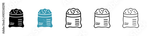 Flour bag vector icon logo or illustration