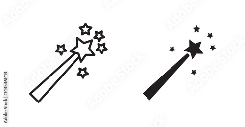 Wand icons. Vector isolated elements concept