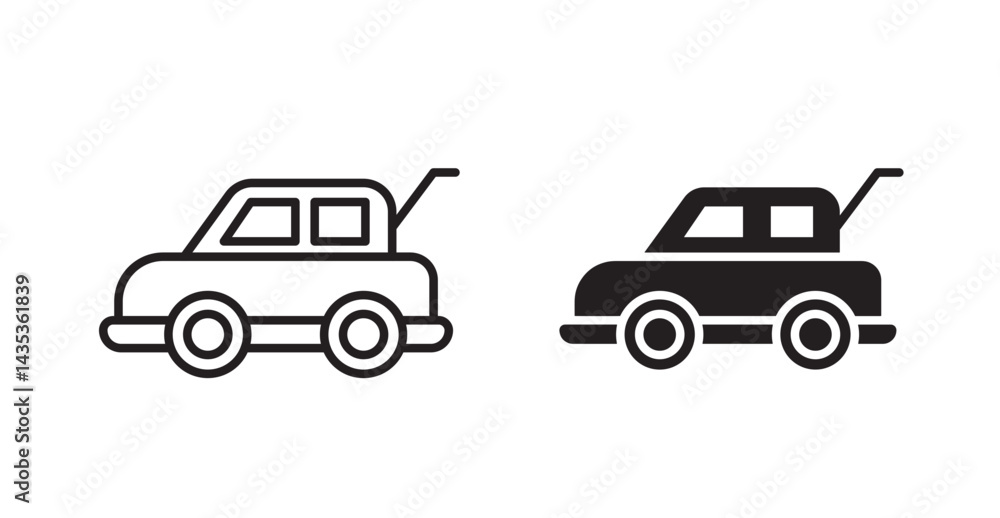 Fototapeta premium Trunk open icons. Vector isolated elements concept