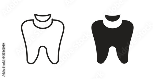 Tooth filling icons. Vector isolated elements concept