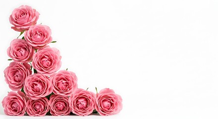Pink Rose Corner: Delicate Blooms AI Generated
