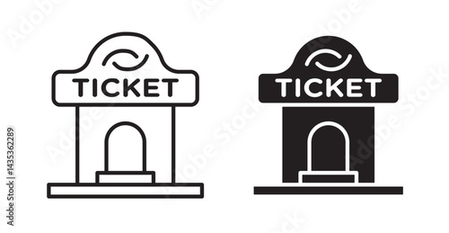 Ticket window icons. Vector isolated elements concept