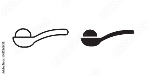 Teaspoon icons. Vector isolated elements concept