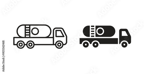 Tank truck icons. Vector isolated elements concept