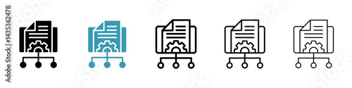Content management vector icon logo or illustration