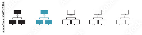 Computer network vector icon logo or illustration