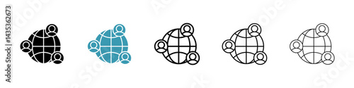 Clients worldwide vector icon logo or illustration