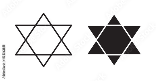 Star of David icons. Vector isolated elements concept