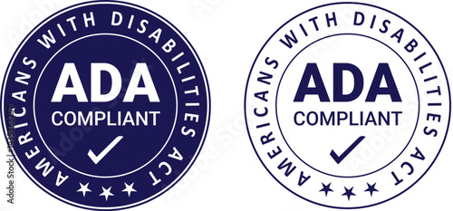 two round badges showing americans with disabilities act
