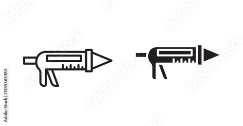 Sealant gun icons. Vector isolated elements concept