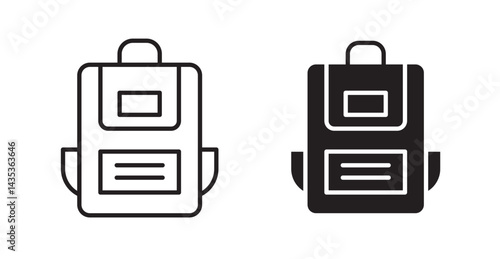 School bag icons. Vector isolated elements concept