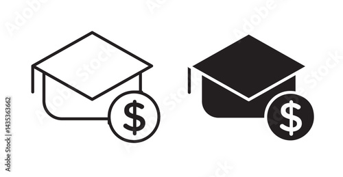 Scholarship icons. Vector isolated elements concept