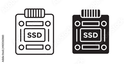 SSD icons. Vector isolated elements concept