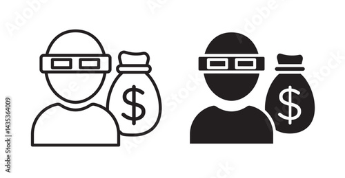 Robbery icons. Vector isolated elements concept