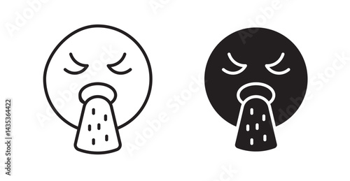 Puking emoji icons. Vector isolated elements concept